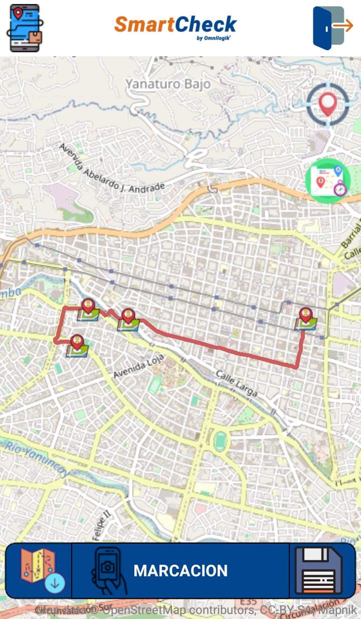 App SmartCheck: ruta del día con los puntos a inspeccionar